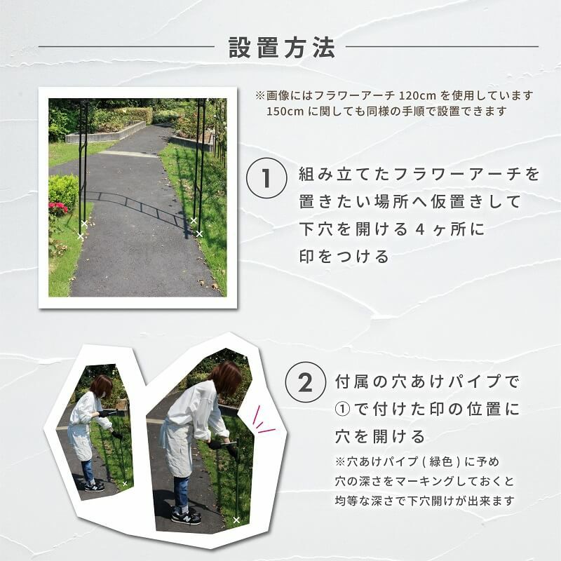 daim 組み立てかんたんフラワーアーチ W150-H ローズアーチ ガーデンアーチ つるバラ アーチ 誘引 薔薇 バラ diy ばら ガーデニング用品 菜園 組み立て 支柱 園芸 家庭菜園 花立て 庭園 おしゃれ 送料無料