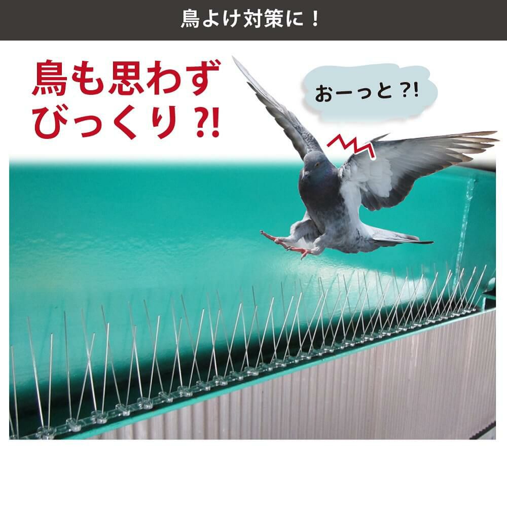 daim 鳥よけシート ステンレスピン スリムタイプ 12枚入 全長6m 鳥よけ ベランダ 鳥よけグッズ 鳥除け 防鳥 ハトよけ 鳩 カラス カラスよけ ステンレス 金属 ピン ワイド とげとげ トゲトゲ パーツ 屋根 工場 害鳥 鳥 撃退 グッズ 送料無料