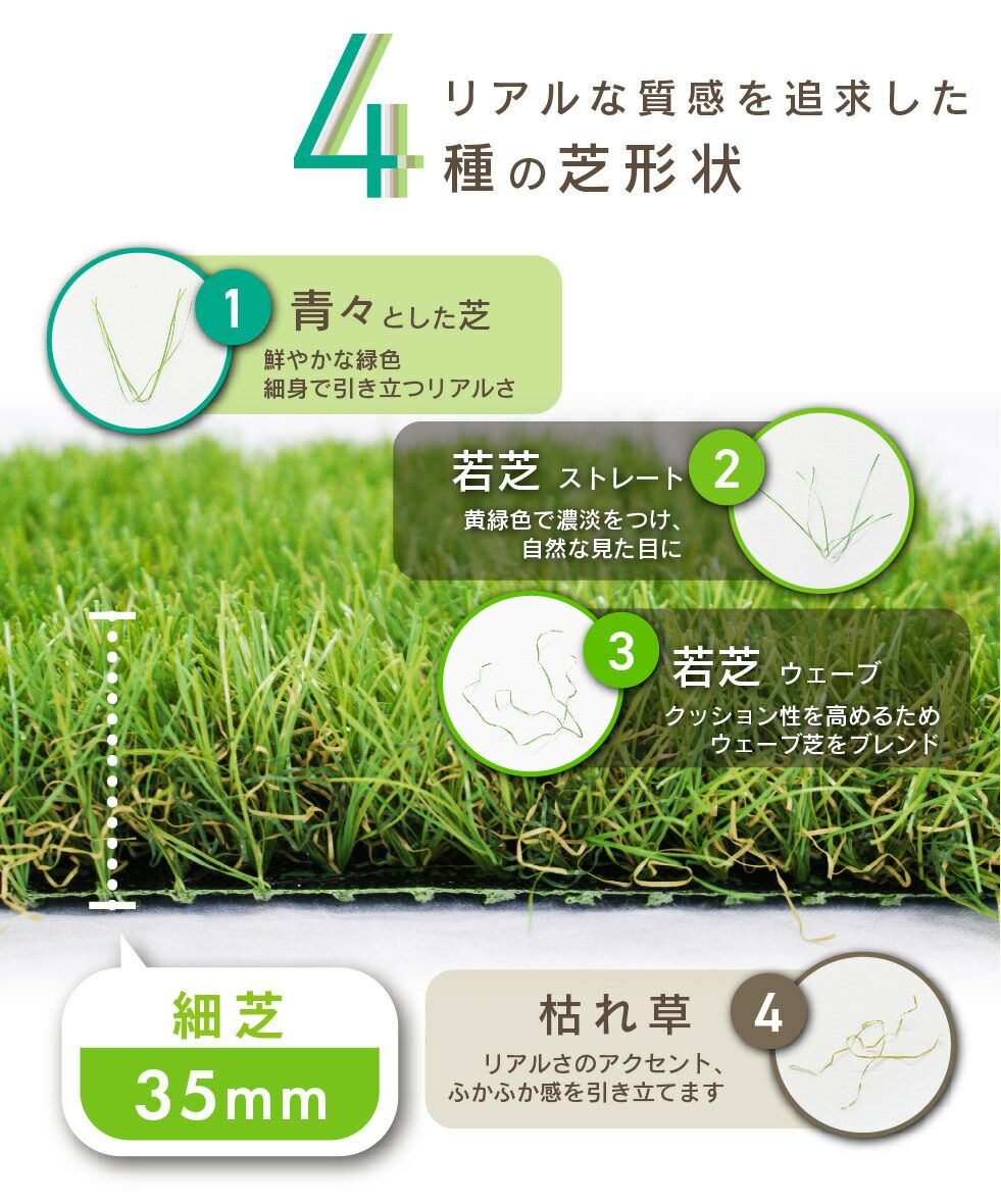 人工芝C型芝丈40mm1m×5mリアル人工芝DAIMマットロール式芝生【人工芝リアルドッグランロール式グリーン庭】