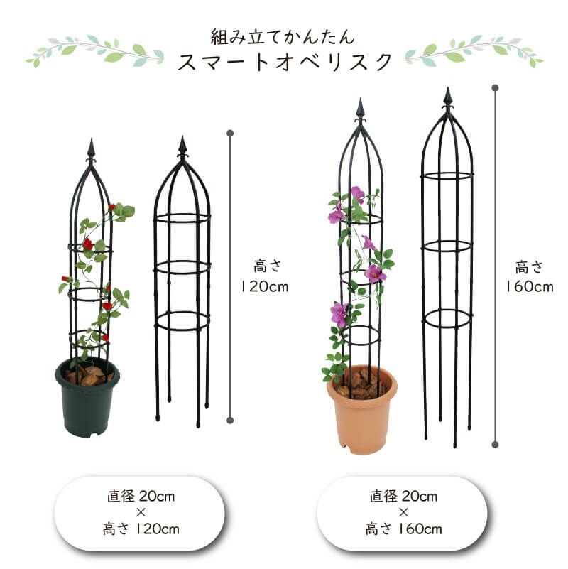 組立かんたんローズオベリスク直径40cm×高さ220cm工具いらずで組立カンタン♪【ローズオベリスクガーデンオベリスクオベリスクつる性植物つる花薔薇バラばら菜園組み立て支柱園芸家庭菜園】