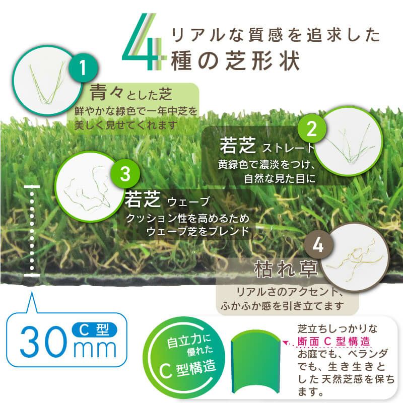 daim リアル人工芝 + エアスルーパネル ベランダ 緑化セット C型 10平方m相当