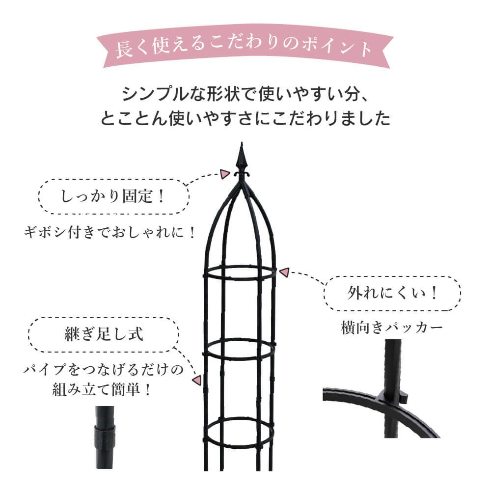 daim 組立かんたんスマートオベリスク 直径20cm×高さ160cm diy ローズオベリスク ガーデン オベリスク つる性植物 つる花 薔薇 バラ ばら 菜園  組み立て 支柱 園芸 家庭菜園 送料無料